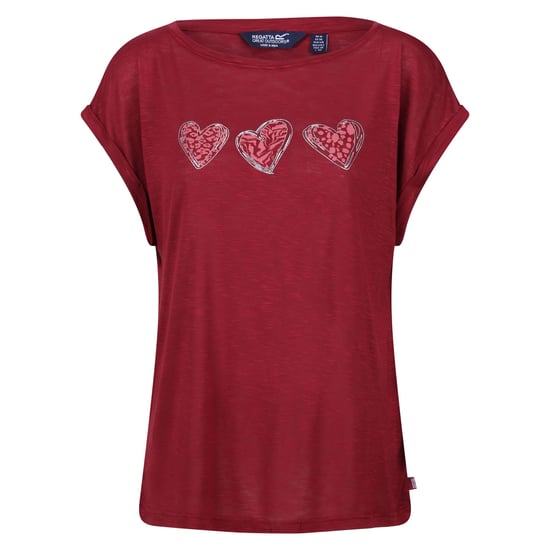 Regatta Womens/Ladies Roselynn Hearts T-Shirt (Cabernet) - Image 1
