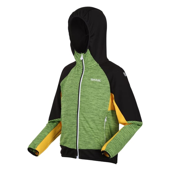 Regatta Childrens/Kids Prenton II Hooded Soft Shell Jacket (Jasmine Green/Black) - Image 3