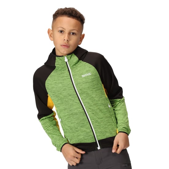 Regatta Childrens/Kids Prenton II Hooded Soft Shell Jacket (Jasmine Green/Black) - Image 4