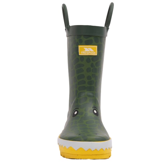 Trespass Childrens/Kids Crocodile Wellington Boots (Green/Yellow) - Image 4