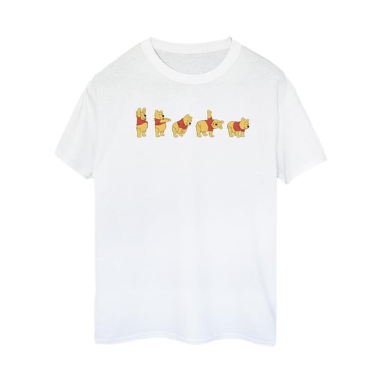 Disney Womens/Ladies Winnie The Pooh Stretching Cotton Boyfriend T-Shirt (White) - Image 1