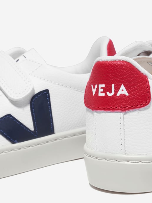 Veja Kids Small Esplar Velcro Trainers in White - Image 4