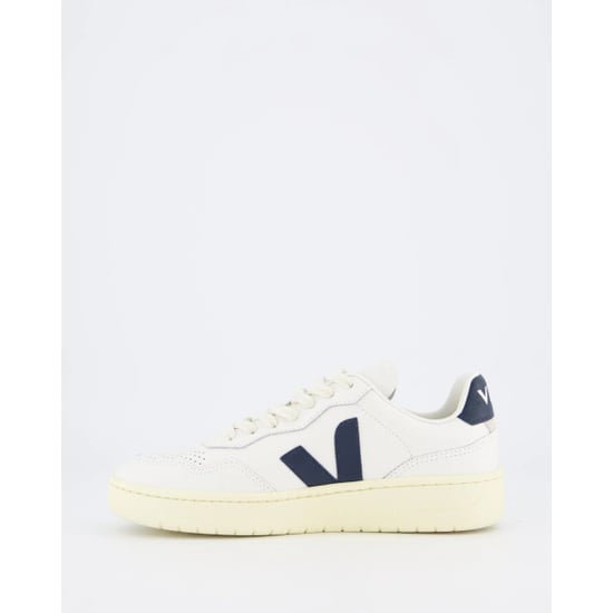 Veja V-90 Leather Women's White/Navy Trainers - Image 5