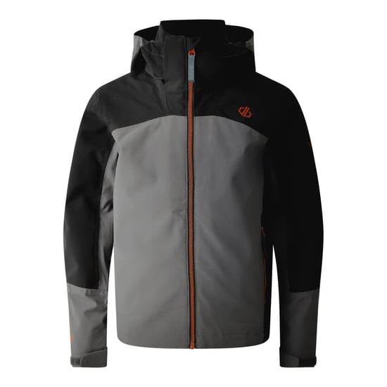Dare 2B Childrens/Kids Explore II Waterproof Jacket (Black/Granite Grey) - Image 1