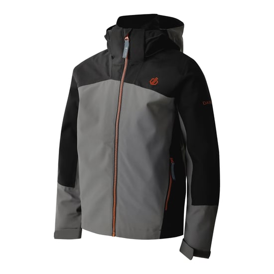 Dare 2B Childrens/Kids Explore II Waterproof Jacket (Black/Granite Grey) - Image 3