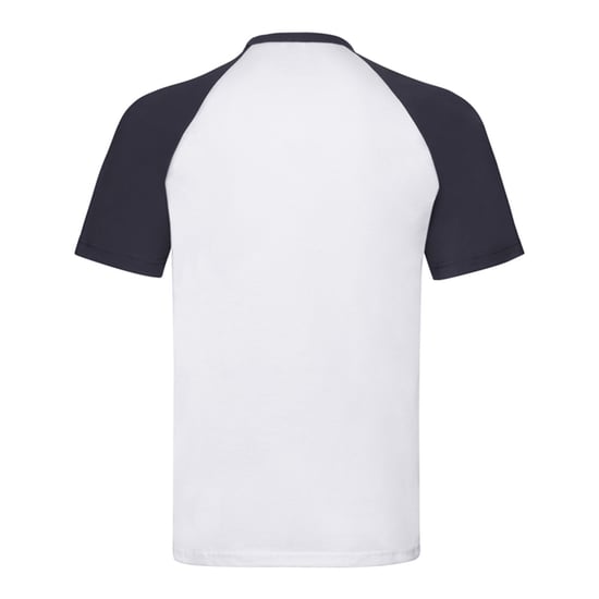 Fruit of the Loom Mens Short-Sleeved Baseball T-Shirt (White/Deep Navy) - Image 2