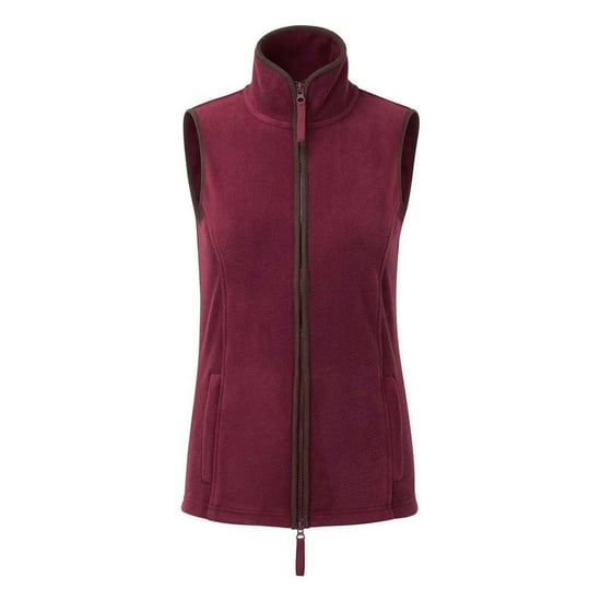 Premier Womens/Ladies Artisan Fleece Gilet (Burgundy/Brown) - Image 1