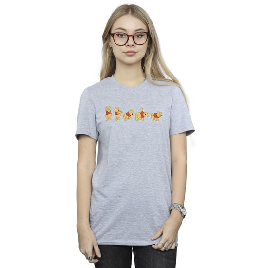 Disney Womens/Ladies Winnie The Pooh Stretching Cotton Boyfriend T-Shirt (Sports Grey) - Image 2