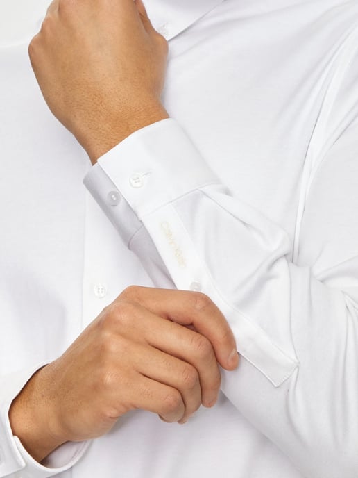 Camisa Slim de Algodón Suave Calvin Klein Blanca - Image 2