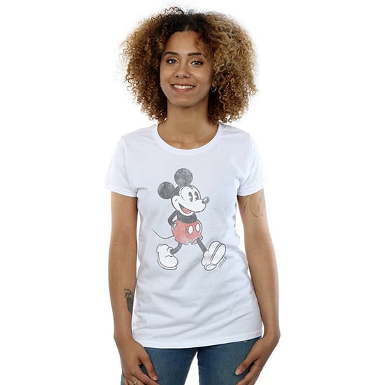 Disney Womens/Ladies Walking Mickey Mouse Cotton T-Shirt (White) - Image 1