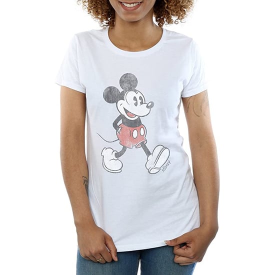 Disney Womens/Ladies Walking Mickey Mouse Cotton T-Shirt (White) - Image 2