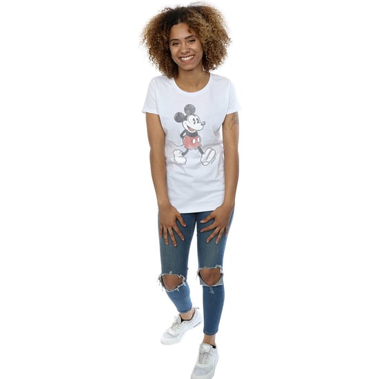 Disney Womens/Ladies Walking Mickey Mouse Cotton T-Shirt (White) - Image 3