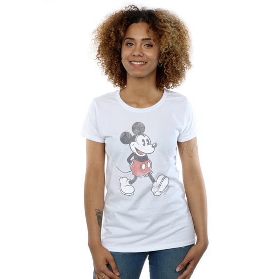 Disney Womens/Ladies Walking Mickey Mouse Cotton T-Shirt (White) - Image 4