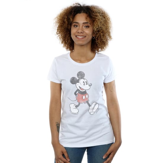Disney Womens/Ladies Walking Mickey Mouse Cotton T-Shirt (White) - Image 5