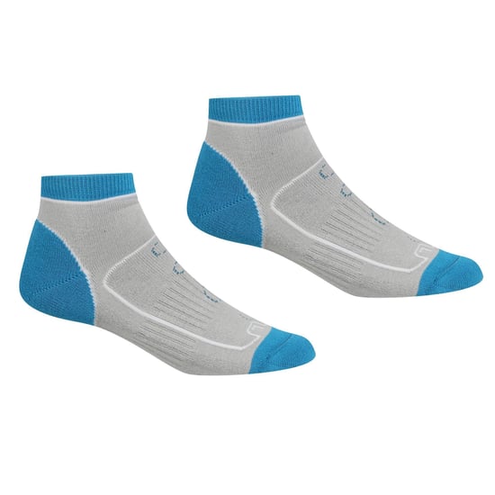 Regatta Womens/Ladies Samaris Trail Colour Block Ankle Socks (Pack of 2) (Light Steel/Niagra Blue) - Image 1