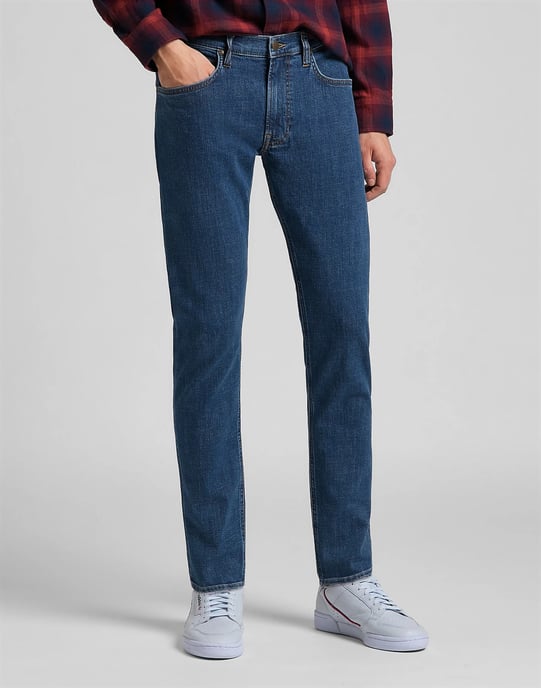 Lee Luke Moto Grey Tapered Jeans - Image 2