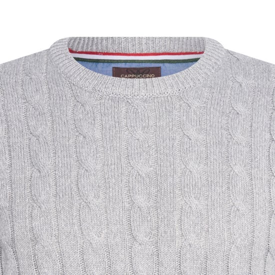 Cappuccino Italia Jersey Cable Pullover Gris Gris - Image 2
