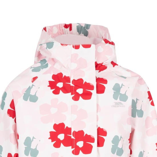 Trespass Childrens Girls Hopeful Waterproof Rain Jacket (Red) - Image 3