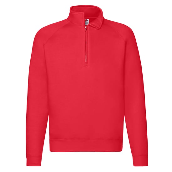 Fruit of the Loom Unisex Adult Premium Quarter Zip Raglan Sweatshirt (Red) - Image 1