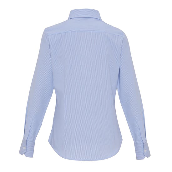 Premier Womens/Ladies Striped Cotton Blend Shirt (White/Oxford Blue) - Image 2