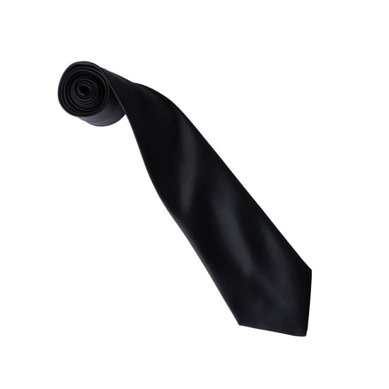 Premier Colours Collection Satin Tie (Black) - Image 2