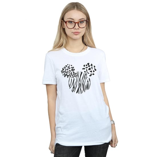 Disney Womens/Ladies Mickey Mouse Animal Cotton Boyfriend T-Shirt (White) - Image 3