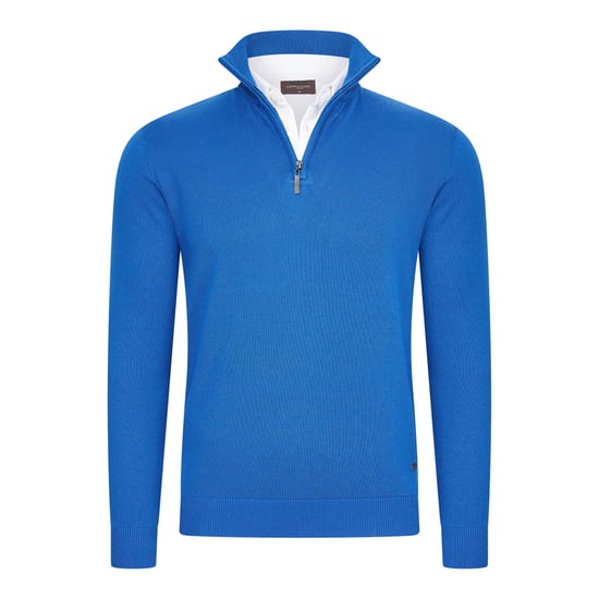 Cappuccino Italia Jersey Mock Zip Pullover Azul - Image 1