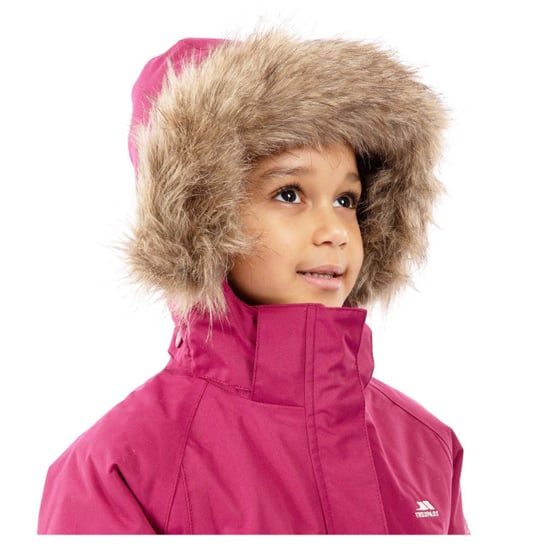 Trespass Childrens Girls Fame Waterproof Parka Jacket (Cranberry) - Image 2