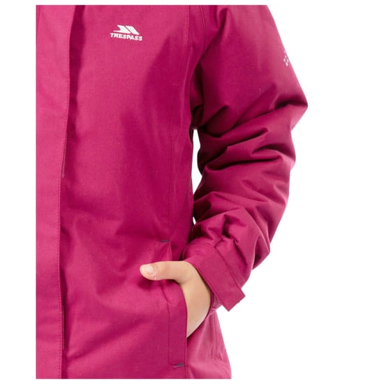 Trespass Childrens Girls Fame Waterproof Parka Jacket (Cranberry) - Image 4