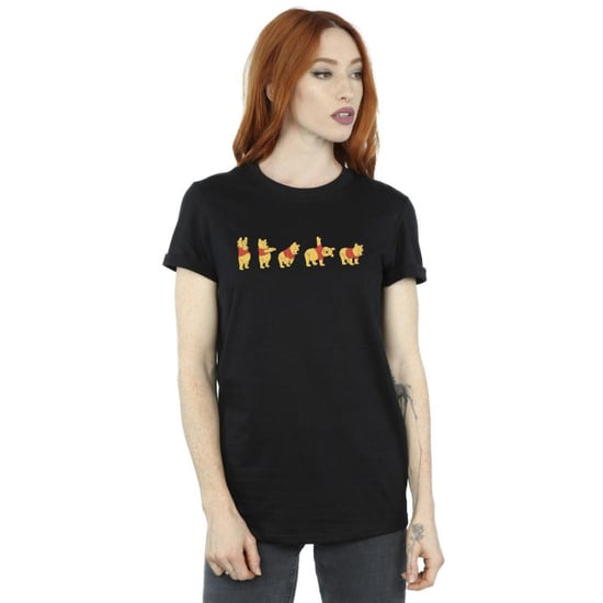 Disney Womens/Ladies Winnie The Pooh Stretching Cotton Boyfriend T-Shirt (Black) - Image 4