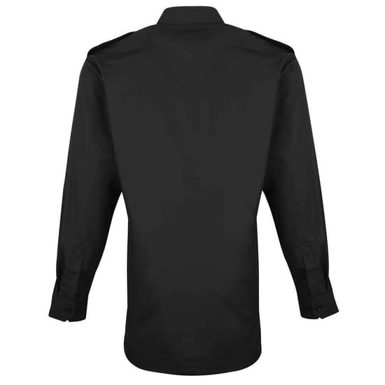 Premier Mens Long-Sleeved Pilot Shirt (Black) - Image 2