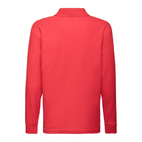 Fruit of the Loom Childrens/Kids Long-Sleeved Polo Shirt (Red) - Image 2