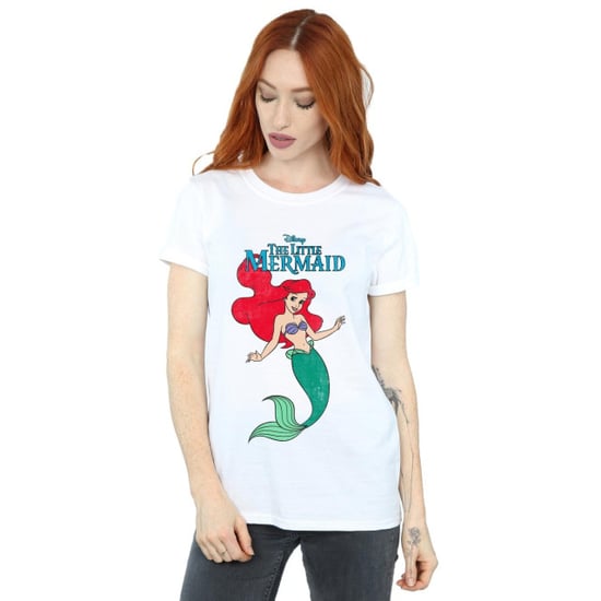 Disney Womens/Ladies The Little Mermaid Line Ariel Cotton Boyfriend T-Shirt (White) - Image 3
