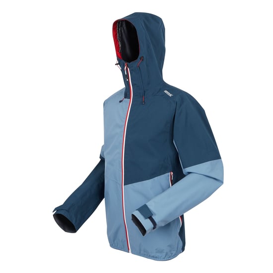 Regatta Mens Deserto II Colour Block Waterproof Jacket (Coronet Blue/Moonlight Denim) - Image 3