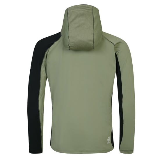 Dare 2B Mens Assimilate Core Stretch Hooded Midlayer (Oil Green/Green Algae/Black) - Image 2