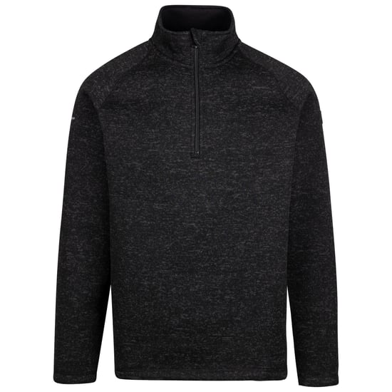 Trespass Mens Corsham Marl Half Zip Fleece Top (Black) - Image 1