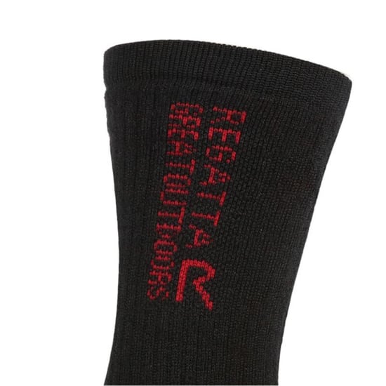 Regatta Unisex Adult Wool Hiking Boot Socks (Pack of 2) (Black/Dark Red) - Image 2