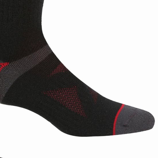 Regatta Unisex Adult Wool Hiking Boot Socks (Pack of 2) (Black/Dark Red) - Image 3