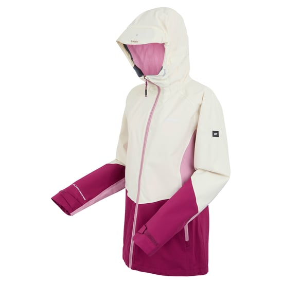 Regatta Womens/Ladies Raddick III Waterproof Jacket (Light Vanilla/Beaujolais/Lilas) - Image 3