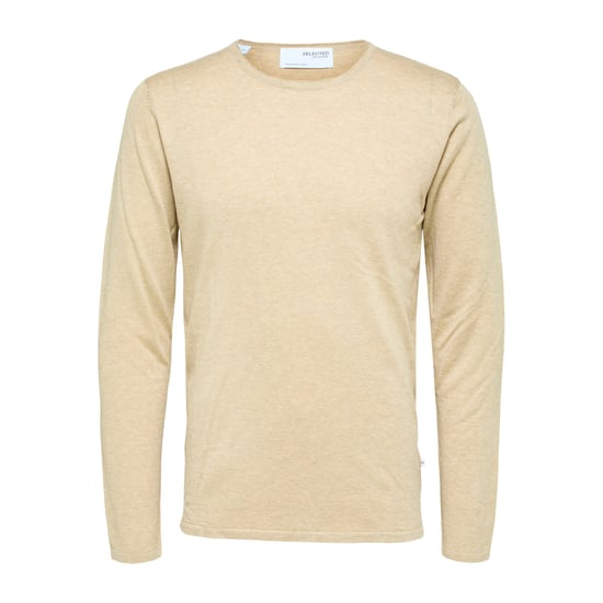 Selected Sweaters Rocks Punto Crew Neck Kelp Beige - Image 1