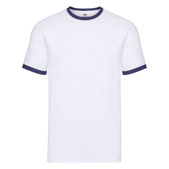 Fruit of the Loom Mens Ringer 160 T-Shirt (White/Navy) - Image 1