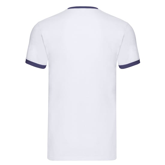 Fruit of the Loom Mens Ringer 160 T-Shirt (White/Navy) - Image 2