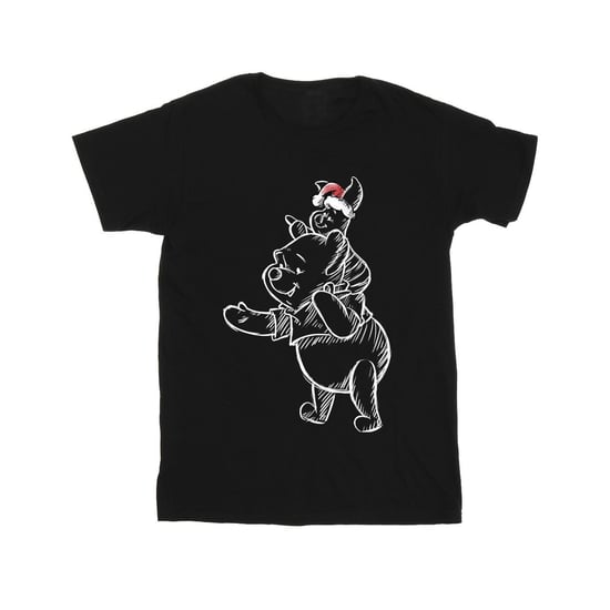 Disney Mens Winnie The Pooh Piglet Christmas T-Shirt (Black) - Image 1