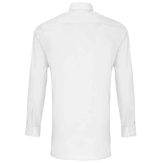 Premier Mens Poplin Fitted Long-Sleeved Shirt (White) - Image 2