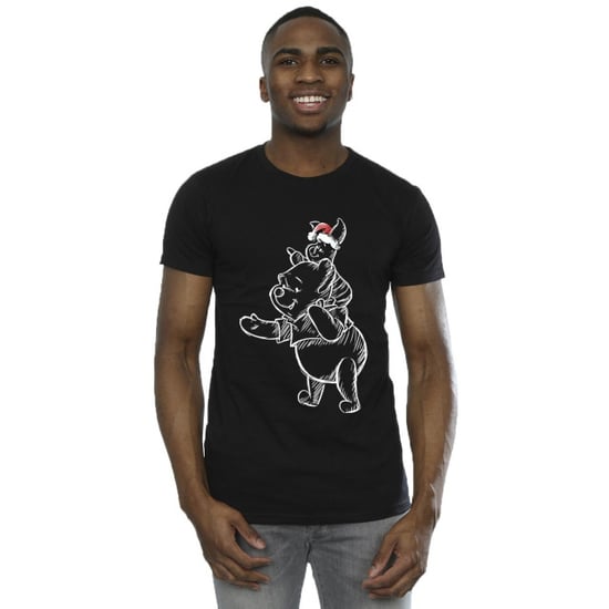 Disney Mens Winnie The Pooh Piglet Christmas T-Shirt (Black) - Image 3