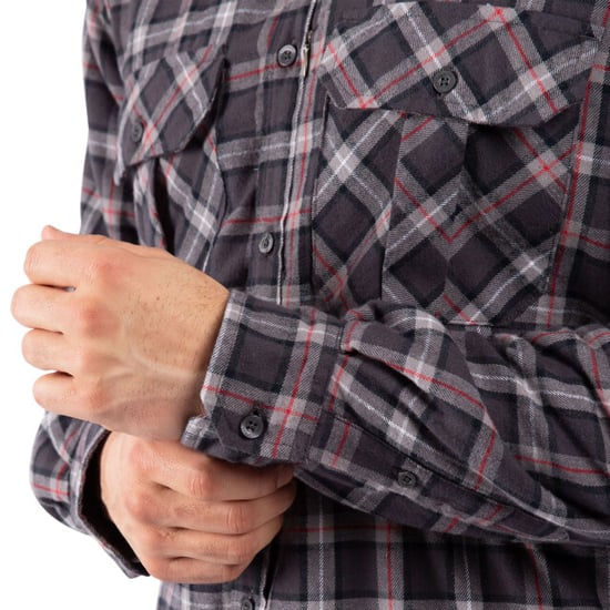 Trespass Mens Rapeseed Check Shirt (Dark Grey) - Image 4