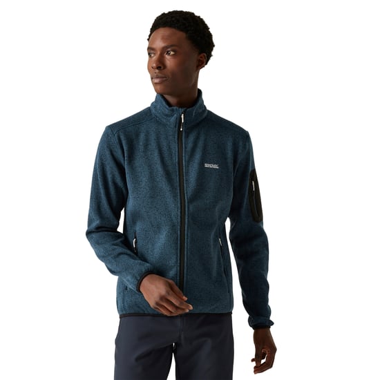 Regatta Mens Newhill Marl Full Zip Fleece Jacket (Moonlight Denim) - Image 3