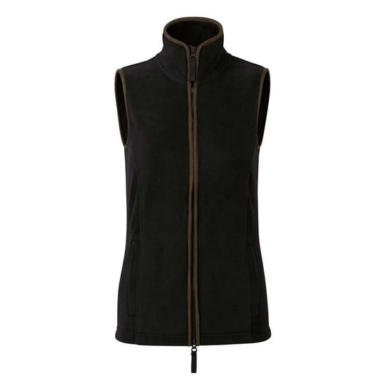 Premier Womens/Ladies Artisan Fleece Gilet (Black/Brown) - Image 1