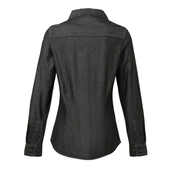 Premier Womens/Ladies Denim Jean Style Stitching Shirt (Black Denim) - Image 2