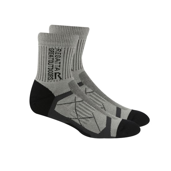 Regatta Womens/Ladies Outdoor Boot Socks (Pack of 2) (Light Steel/Niagra Blue) - Image 3